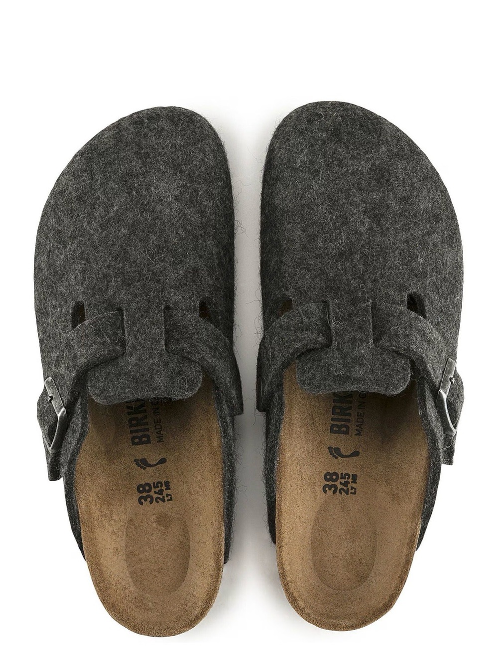 Birkenstock Women's Anthracite Felt Boston Clogs - Picture 4 of 8